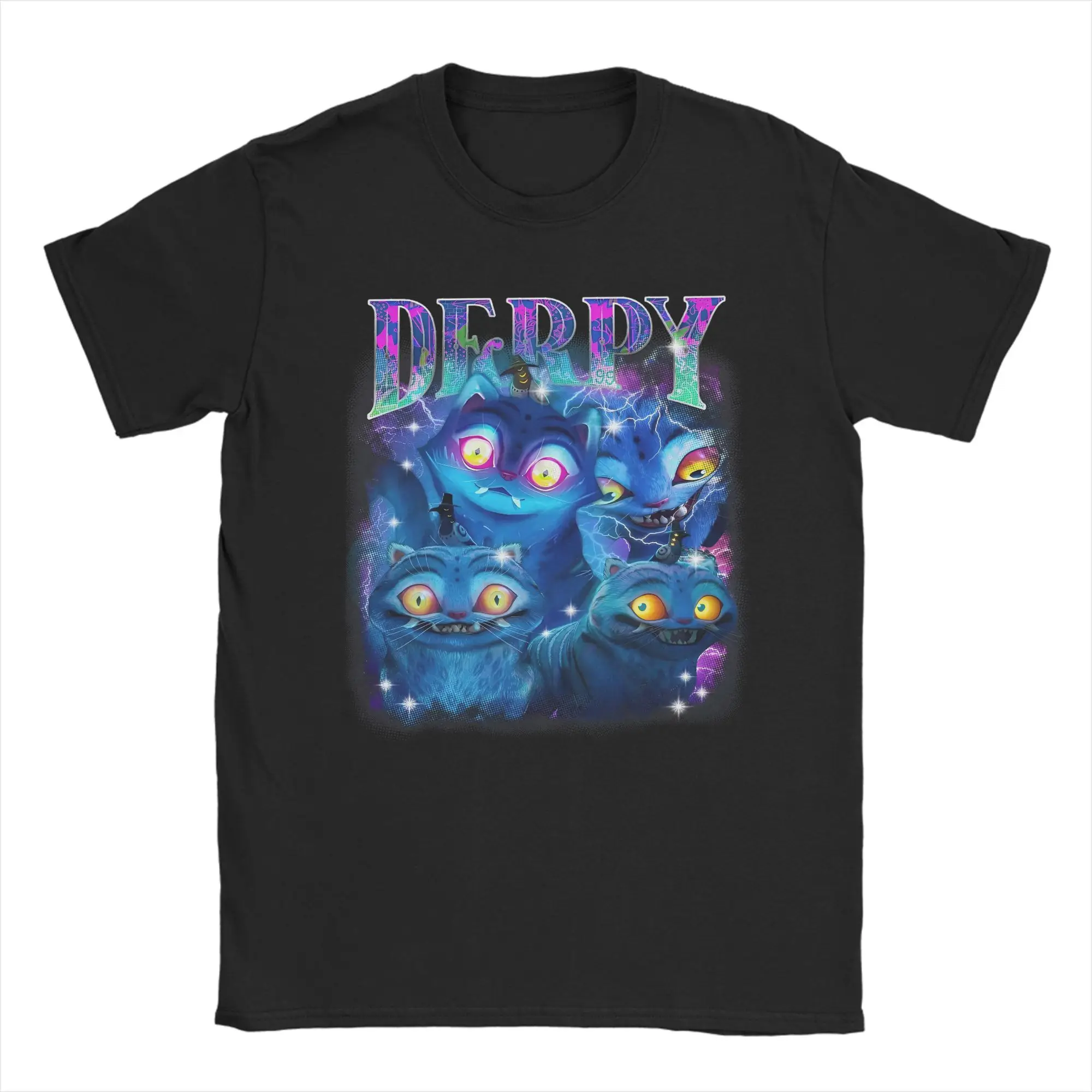 

Men's KPop Demon Hunters Derpy Tiger T Shirts 100% Cotton Clothing Vintage Short Sleeve Crew Neck Tees Gift Idea T-Shirt