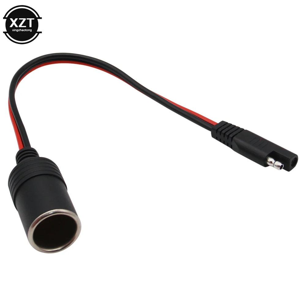 Soquete fêmea do isqueiro para sae com sae 2 pinos liberação rápida desconexão conector plug 14awg cabo de extensão 30cm