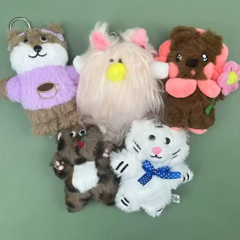 2026 Korean Wave Girl Group New Cartoon Animal Plush Keychain Cute Bag Pendant Trendy Women's Accessories Fan Gift