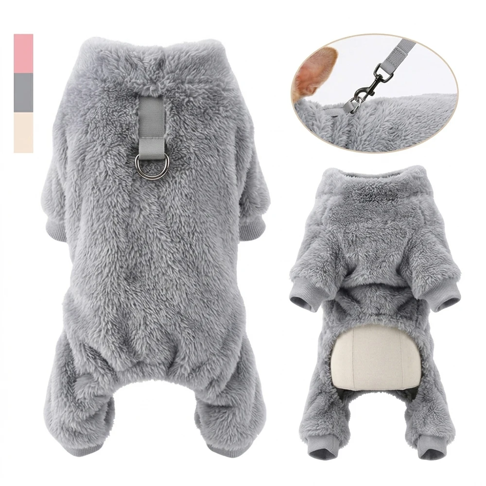 Winter Warme Fleece-Hundekleidung Pyjamas Niedlicher Weicher Gemütlicher Haustier-Jumpsuit für Kleine Mittelgroße Hunde Welpen-Mantel für Chihuahua Beagle Bekleidung