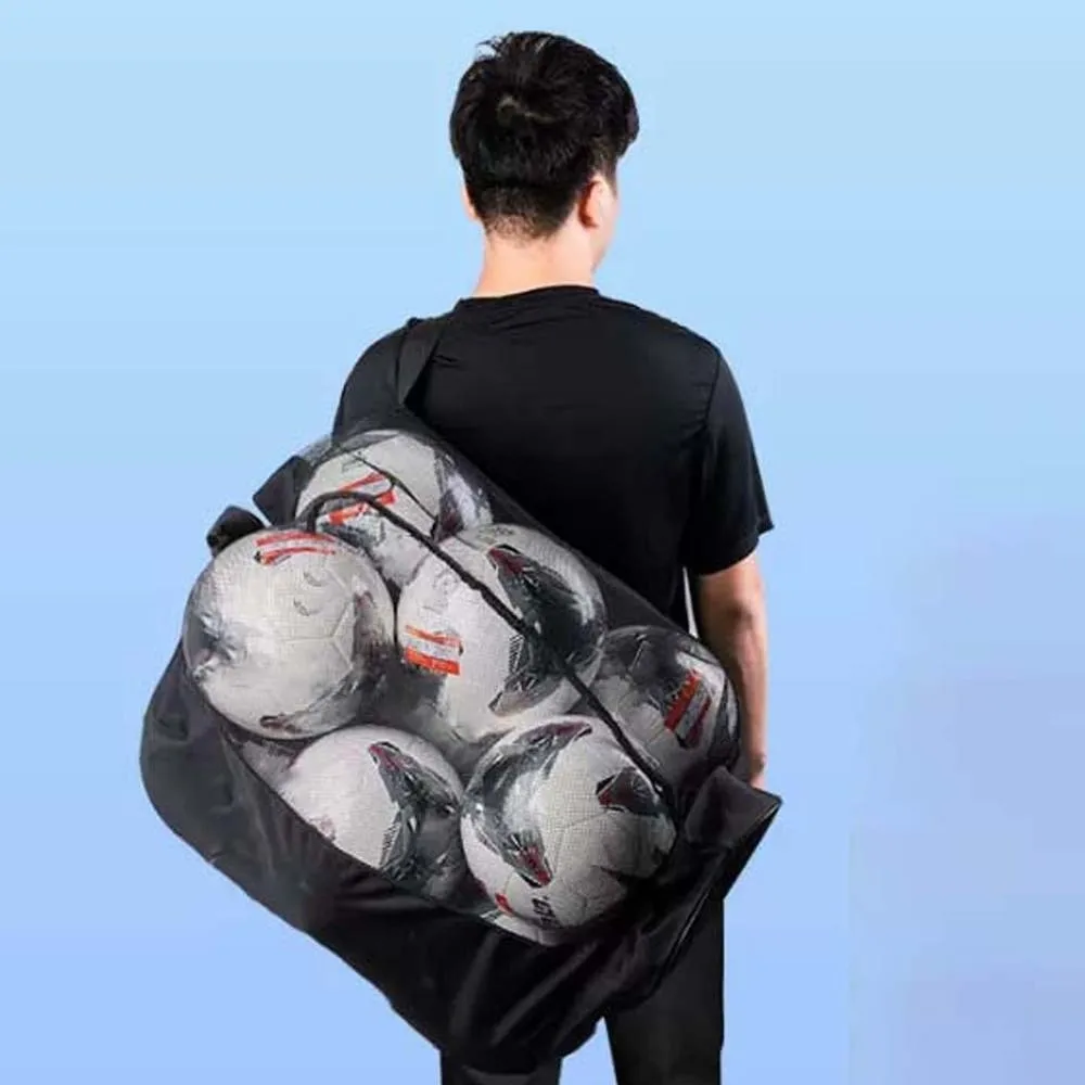 Saco de armazenamento de bolas de futebol durável grande capacidade bolas de prevenção de riscos transportar bolsa de ombro lona leve
