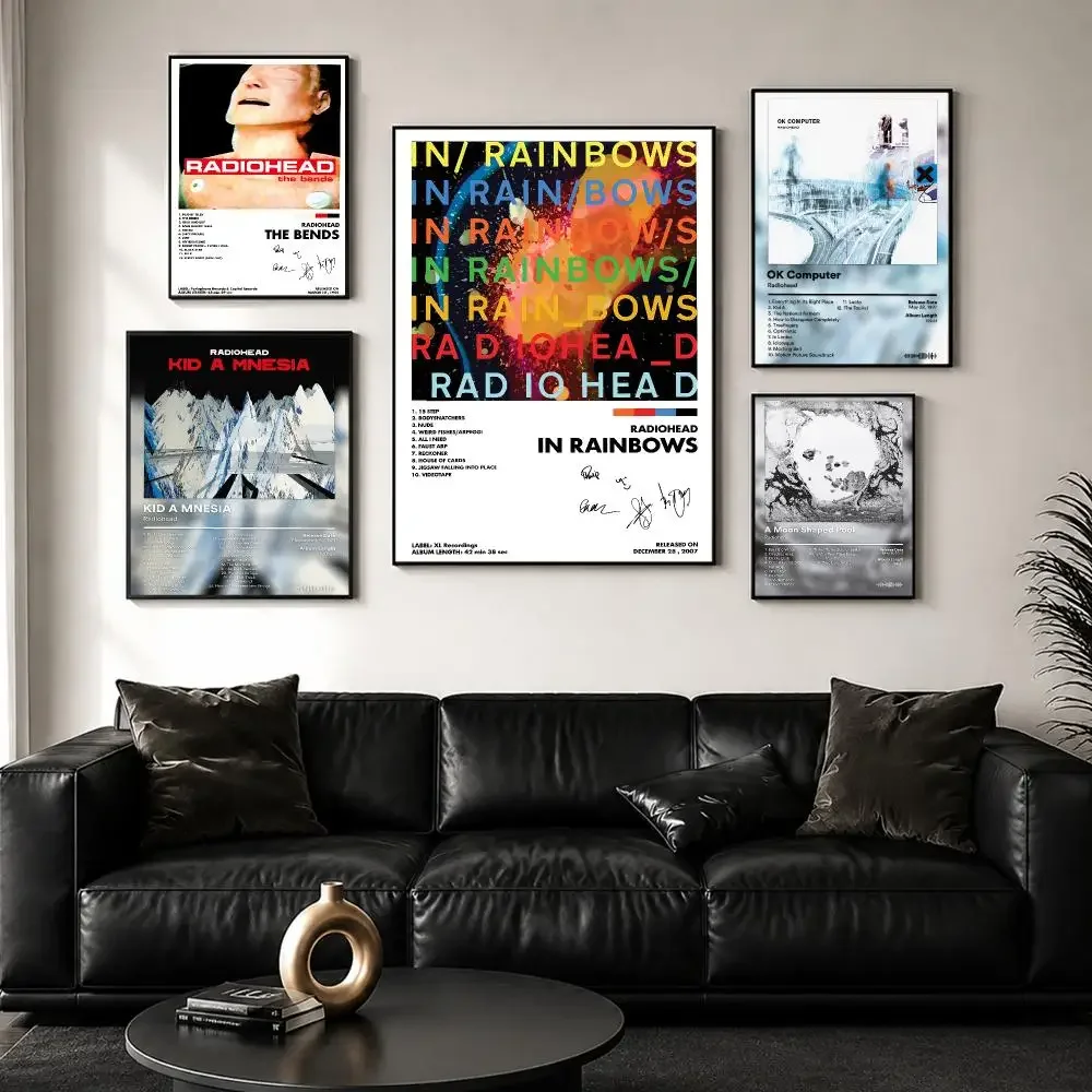 Band Album Characters R-Radiohead Poster Decorative Wall Art Sticker Mural Print for Bedroom Living Room Hallway Home Decor Gift