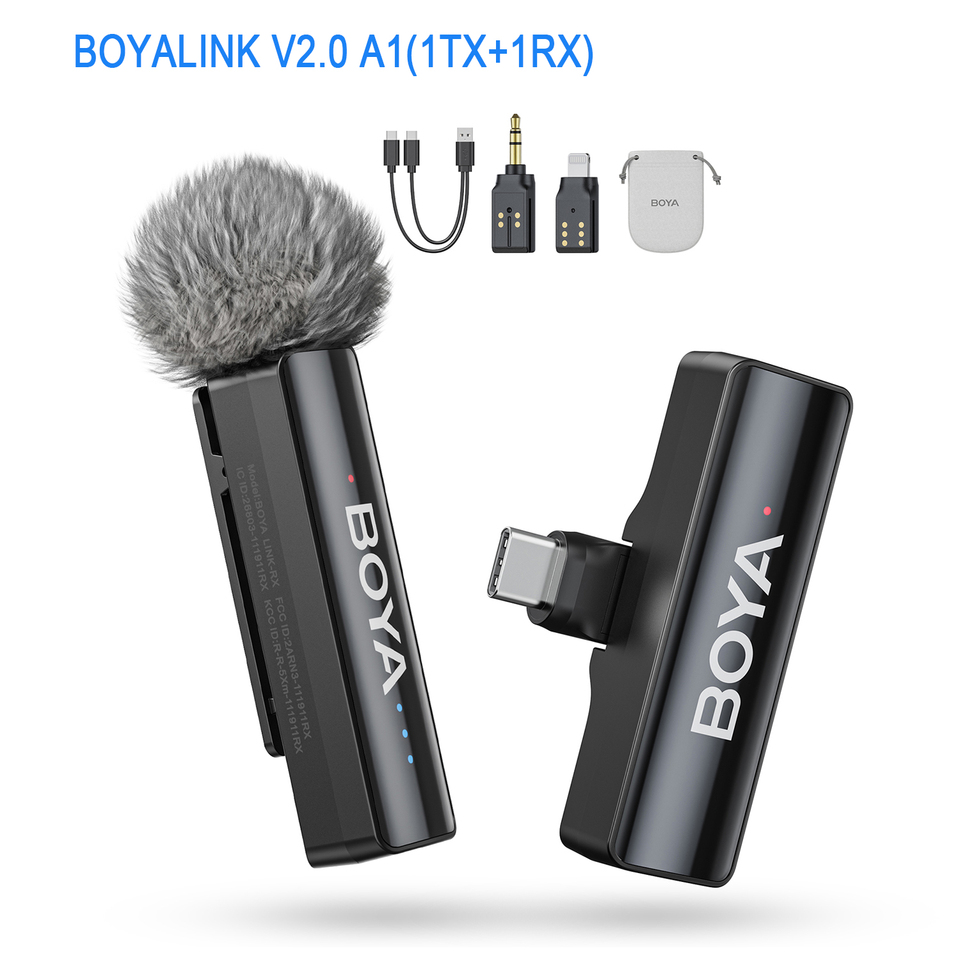  BOYA BOYALINK A Wireless Lavalier Microphone for iPhone iPad Android Phones Type C DSLR Camera Youtube Live Streaming Recording 
