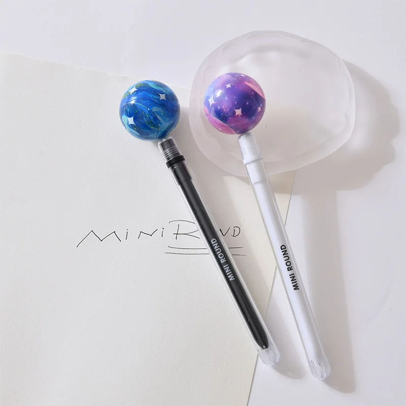 1Pc New Style Planet Magnetic Levitation Gel Pen, Starry Sky Color Ball Design With Magnetic Suction, Spinning And Not Easy To F