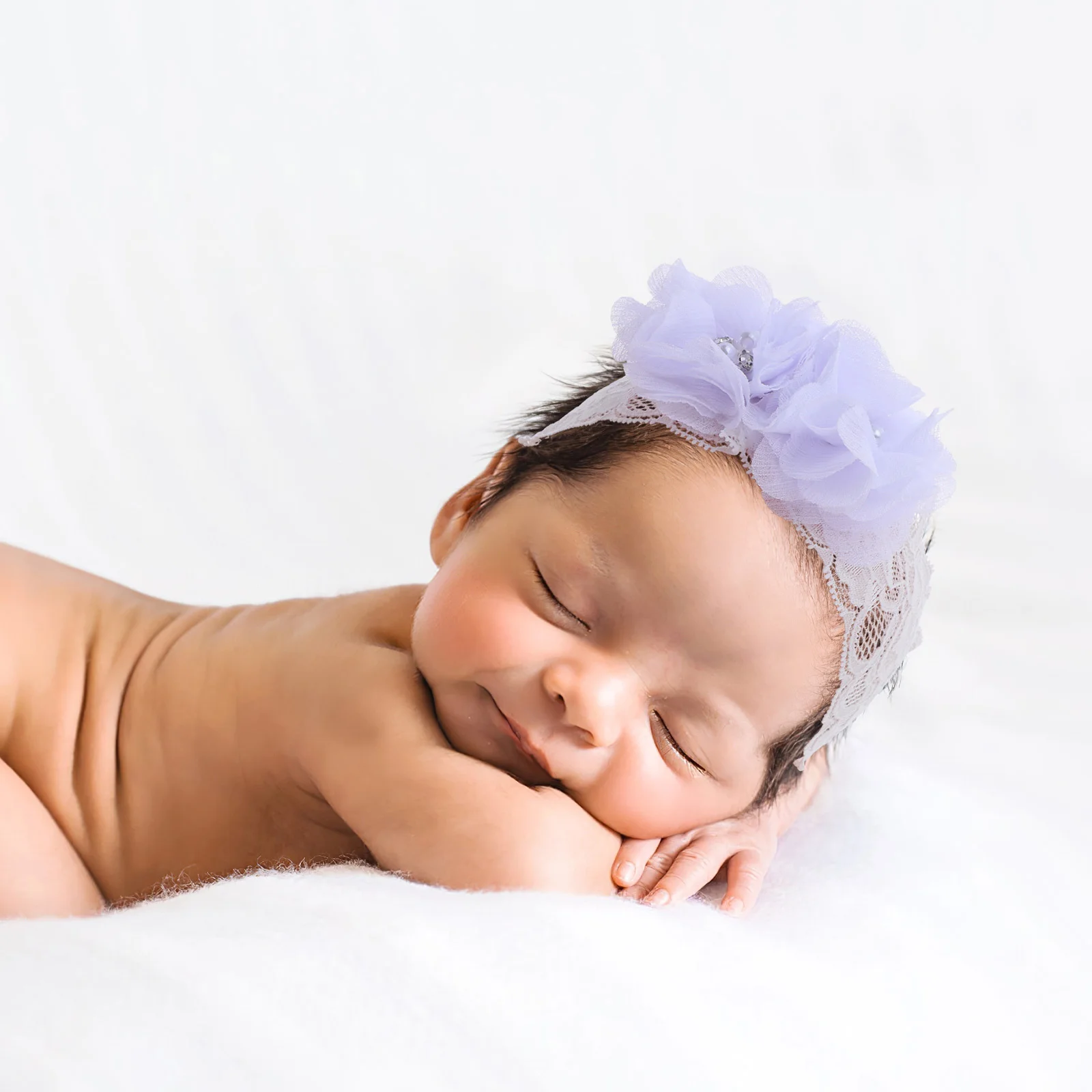 

2Pcs Newborn Lace Headbands Bow Rhinestone Soft Baby Hair Accessories Photo Props Infant Headbands for Baby Girl