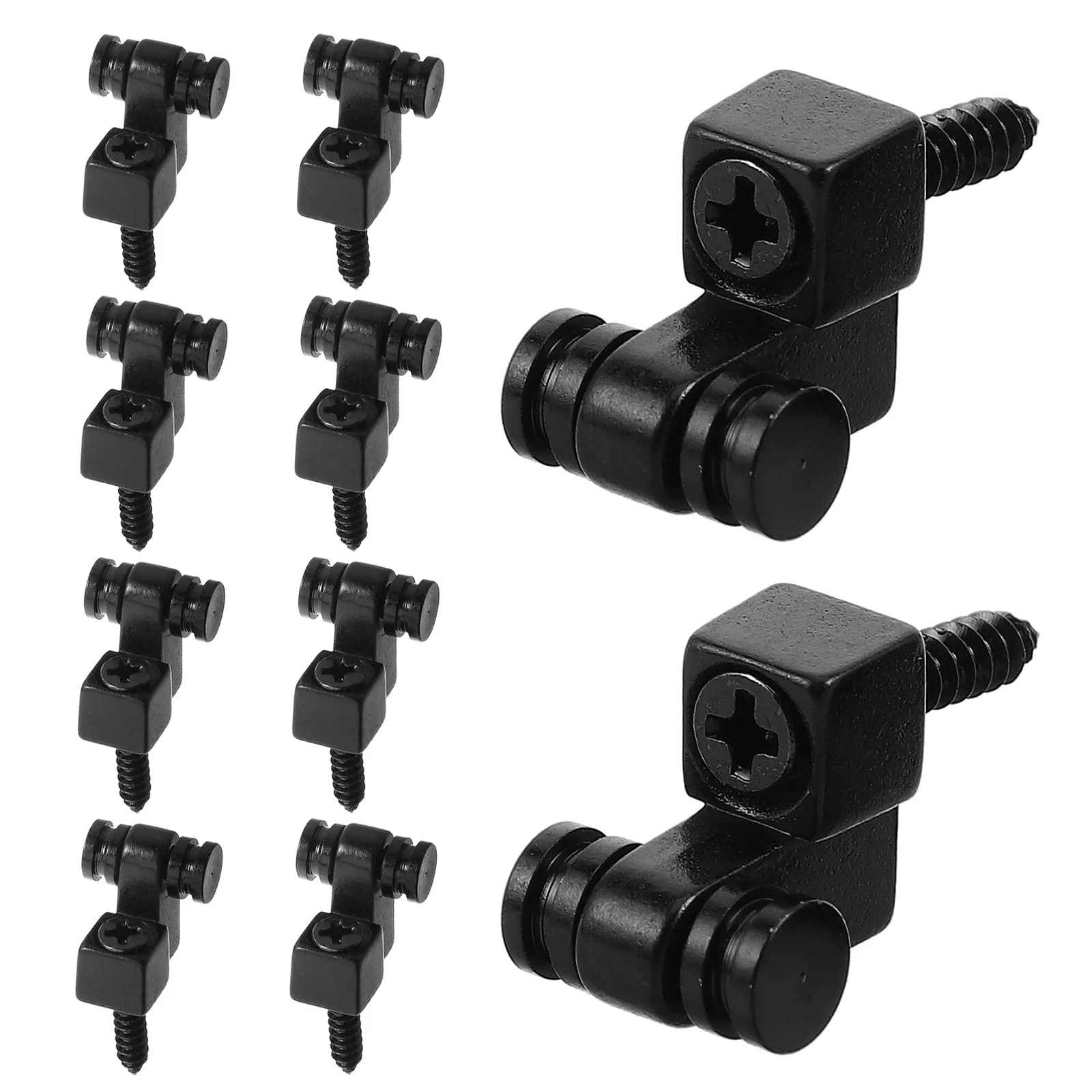 10Pcs Electric Guitar String Retainer Lock Roller Tree Black Guitar Headstock Parts String Guide for Noise Reduction and