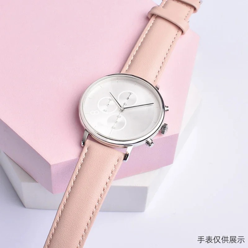 Zethydum Cowhide WatchBand 12mm 14mm 16mm 18mm 20mm Replacement Strap Ladies Quick release Bracelet for Casio Armani Tissot