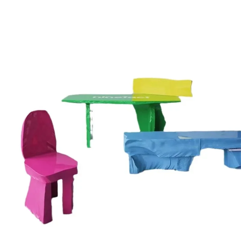 

Oil painting table coffee designer creative casual dining fiberglass living room round table