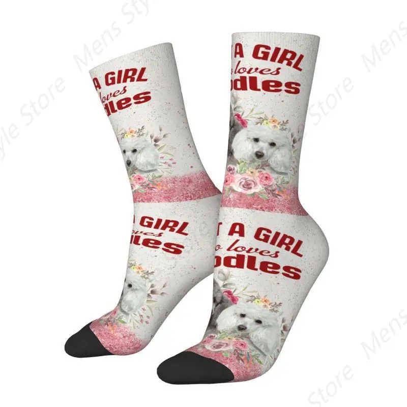 Fashion Poodle Graphic Socks Women Men Warm 3D Printed Pudel Dog Lover Basketball Sports Socks