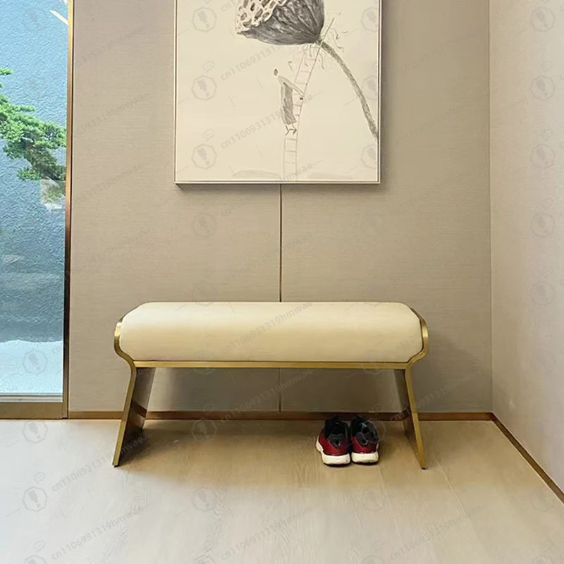 أثاث غرفة نوم راقية بجانب السرير، مقعد على الطراز الحديث لغرفة المعيشة، مقعد أريكة غير رسمي، مقعد منجد من الجلد المقاوم للصدأ