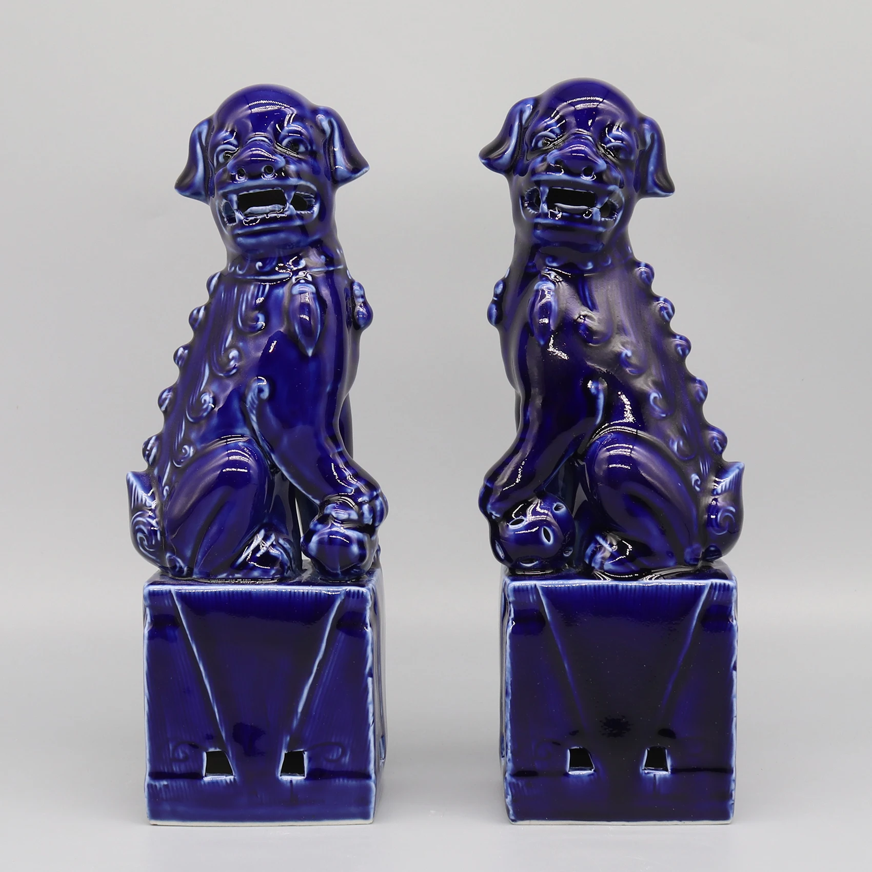 Paar Foo Dogs, Fu Dogs, Buddha Dogs, chinesische Wächterlöwen, Keramikskulptur, Heimdekoration – Detail 18
