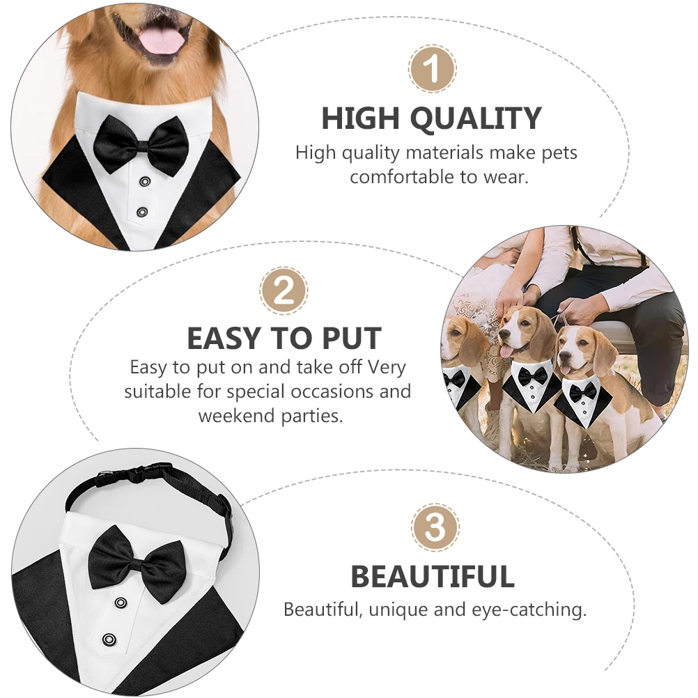 

1pc Pet Suit Collar Dog Bandana Fashion Pattern Sturdy Bite Resistant Polyester Material Puppy Bib Pet Triangle Scarf Dog Supply