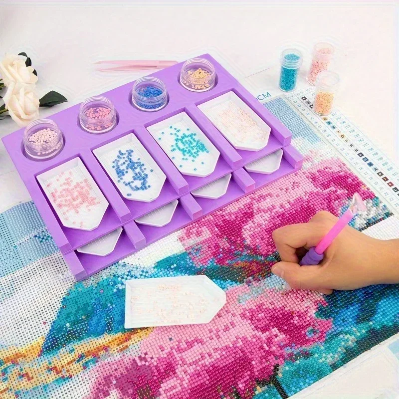 4 Slots Grids Diamond Painting Storage Rack with Foam Organizer ...