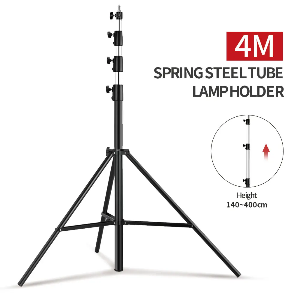 4M steel pipe light stand with 1/4 &3/8 hole Heavy-duty tripod bracket suitable for camera  lights, LED lights, lamp hold