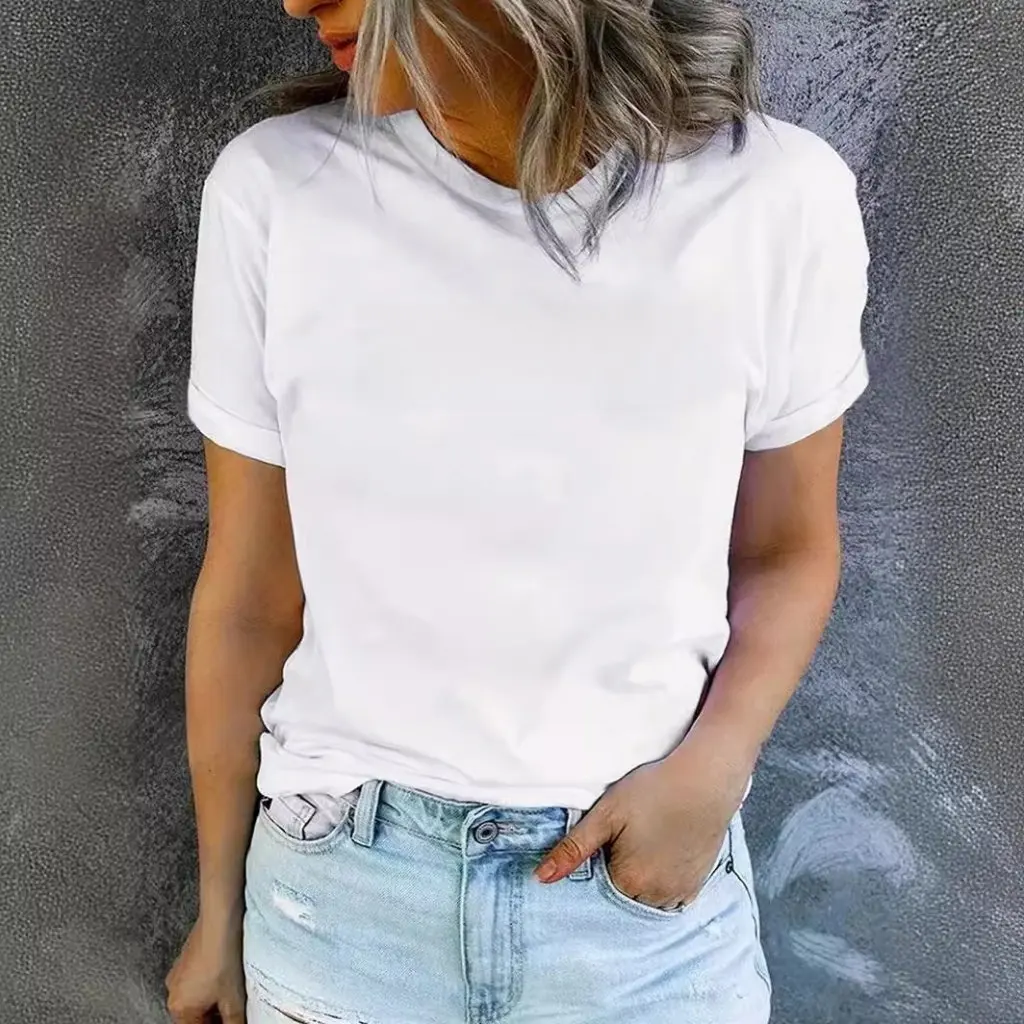 

Summer Women's round Neck Short Sleeve T-shirt NASA Pattern Printed European American Style Casual Fashion Top