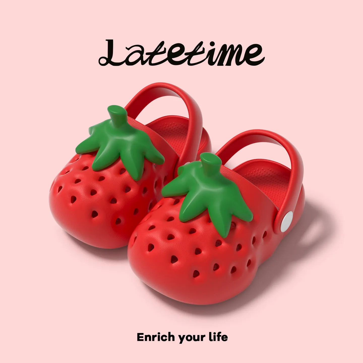 Garden Shoes 2026 Summer Cute Strawberry Decor Kids Sandals Clogs Non Slip Outdoor Casual Hole Shoes Slippers Baby Boys Girls