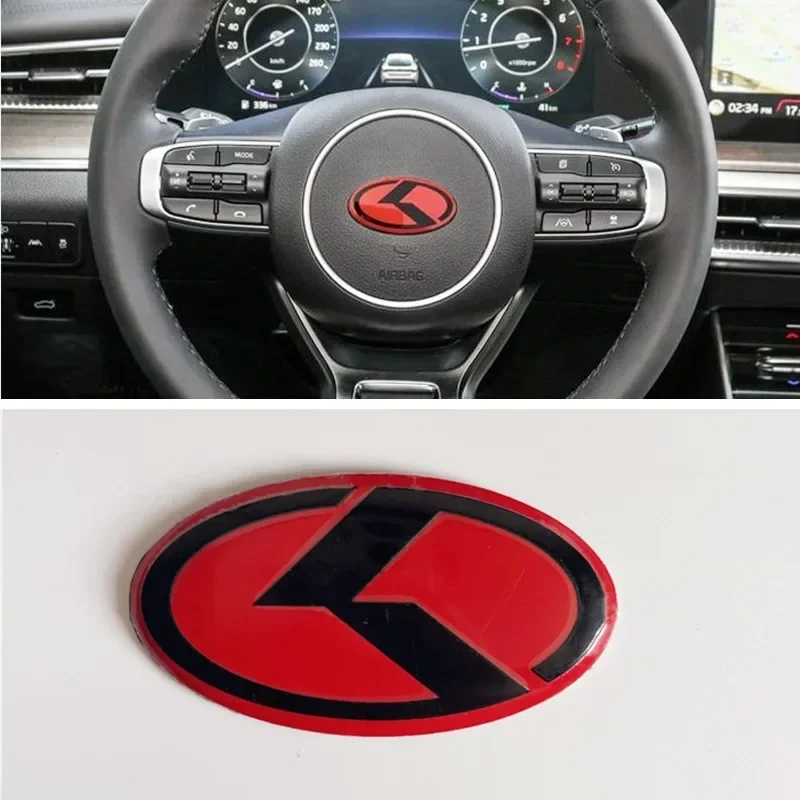 3D Aluminium Car Steering Wheel Center Emblem Badge Sticker Decal For KIA K2 K3 K5 KX5 GT Forte Rio Optima Sorento Accessories