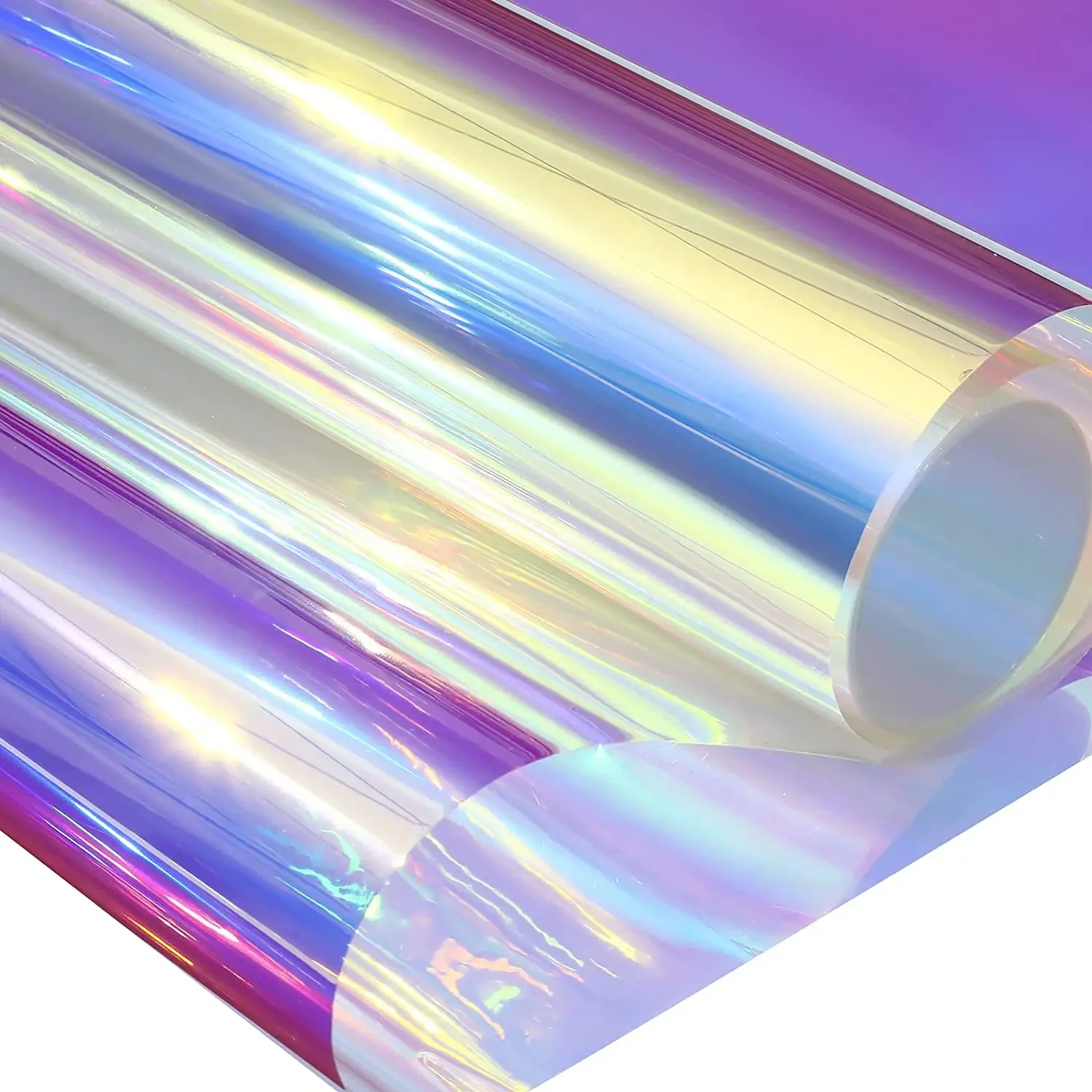 Holographic Clear Window Film Iridescent Window Dichroic Film Decorative Glass Sticker Self-Adhesive Iridescent Cellophane Roll