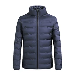 Chaqueta de plumón de pato blanco para hombre, abrigo cálido y grueso con cuello levantado, ligero y transpirable, informal de alta calidad