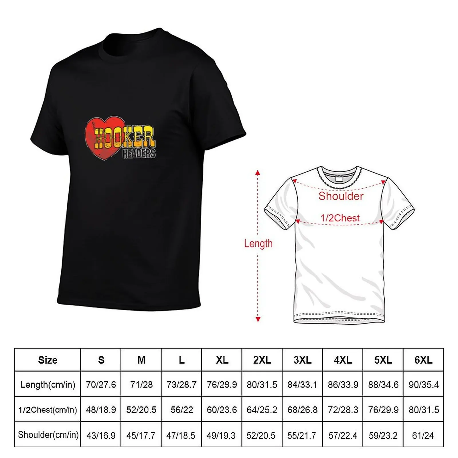 Hooker Headers T-Shirt t shirts for man cotton soft t shirt man plain man t shirt graphic T-shirt