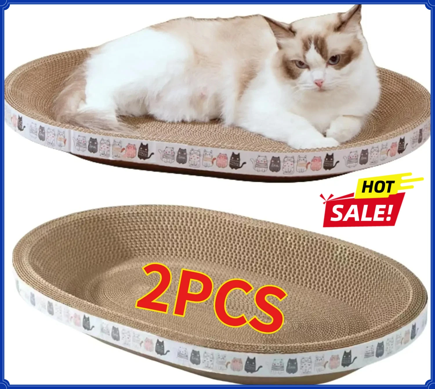 Wellpappe Katzenkratzer Katzenkratzbrett Wellpappe-Kratzmatte Interaktives Möbelschutz- und Krallenschärfgerät