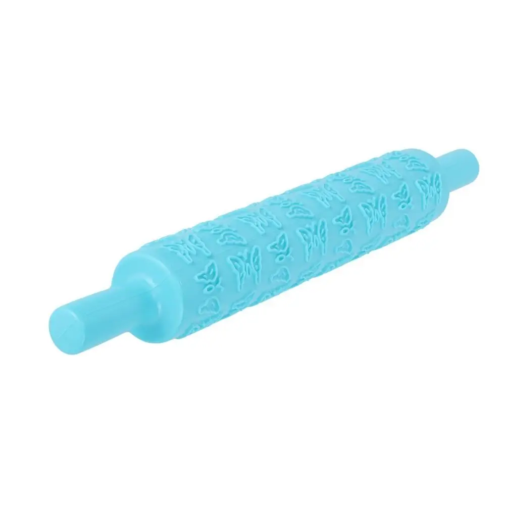 PP Embossing Rolling Pin Non-Stick 3D Pattern Dough Roller Narcissus Droplet Heart Strip Design Pattern Rolling Pin Cookie Dough
