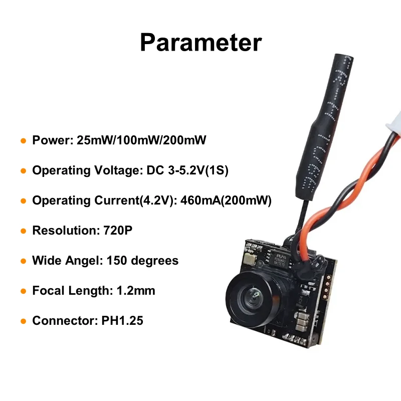 Micro caméra F121 pour importateur RC, transmission d'image, transmission d'image, transmission FPV avec OSD, 5.8G, 200mW, FOV170, CMOS, AIO, pièces de quadricoptère