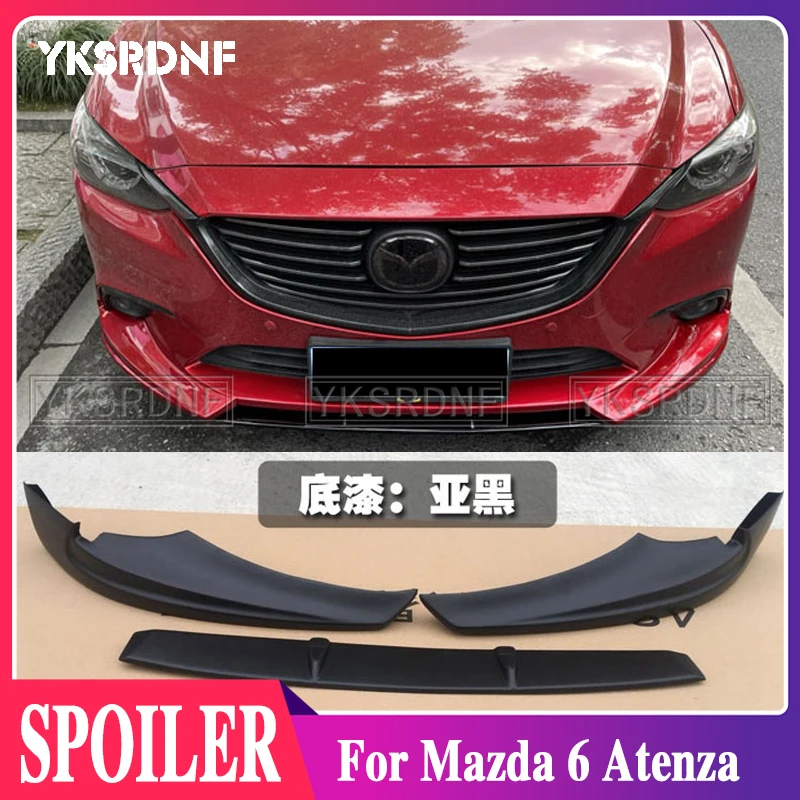 

For Mazda 6 Atenza 2017-2019 ABS Unpainted Color Front Corner Bumper Skid Lip Protector Guard Covers Spoiler 3Pcs Car Styling