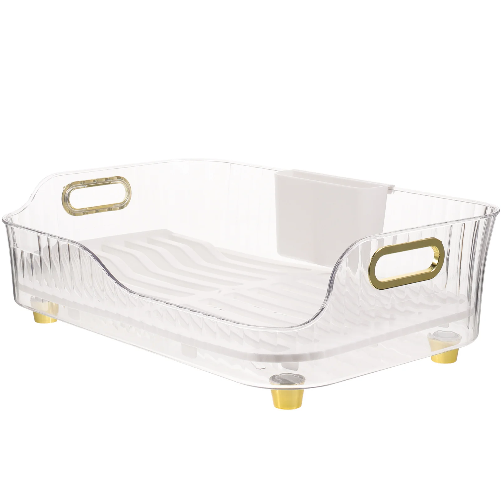 

Dish Drying Rack Kitchen Sink Organizer Drain Board For Plates Cups Flatware Vegetable Fruit Multi-Functional Countertop