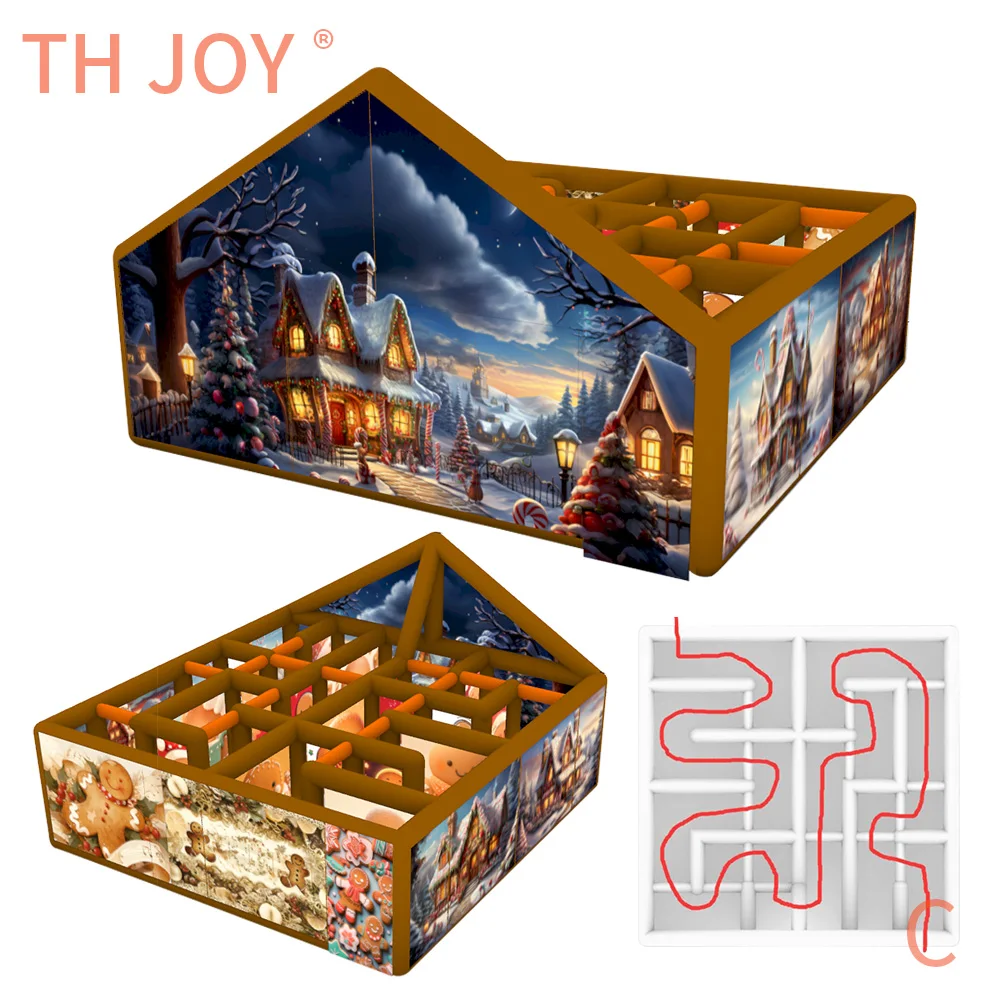 nave aerea veloce a porta, labirinto gonfiabile a tema natalizio da 6x6 m, festival di pan di zenzero, etichette laser gonfiabili, giochi di labirinto