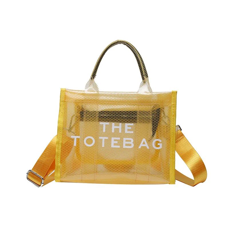 fashion Ladies Shoulder Bag Cross-border New Casual Messenger Bag PVC Letter Transparent Ladies Large Capacity Tote Bag