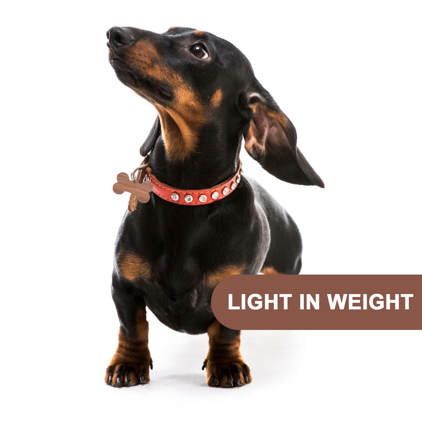 

3Pcs Bone Shaped Dog Tag Personalized Engraved Pet Id Tag Wood Name Tags for Dogs Lightweight Strong Rust Resistant