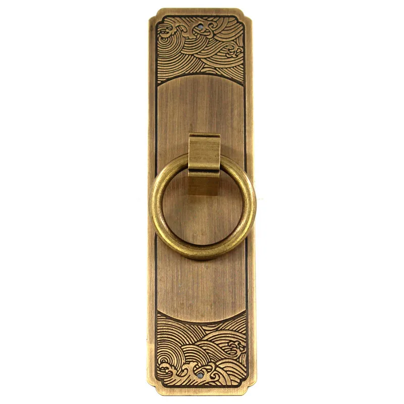 Brass cabinet door handle wardrobe bookcase brass  all copper pull ring yard  hardware accessories