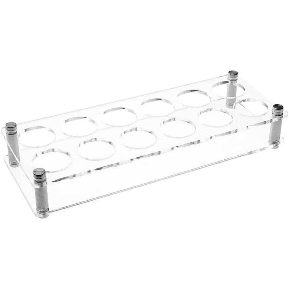 12-Hole Shot Glass Organizer 1.5 Inch Hole Acrylic Rectangle Shot Glass Set Shots Glasses Tray Holder Clear Shots Glasses Tray