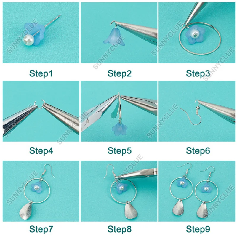 1Box DIY 10 Pairs Frosted Acrylic Calla Lily Flower Dangle Earring Making Kit Petal Charms Findings for Beginners Jewelry Making