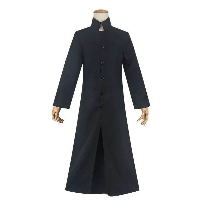 2024 New cosdad matrix cosplay neo trench Black Coat Cosplay Costume adult women men Halloween party costume