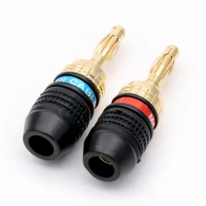 Banana Plugs 24K Gold-plated 4MM Banana Connector with Screw Lock for Audio Jack Speaker Plugs HiFi Amplifiers Cable Adapter