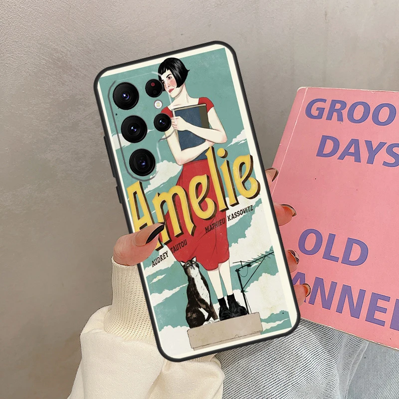 Etui z motywem plakatu filmu Amelie na Samsung Galaxy S25 Ultra S20 S21 S22 S23 S24 Ultra S9 S10 Plus S25 FE Cover Coque