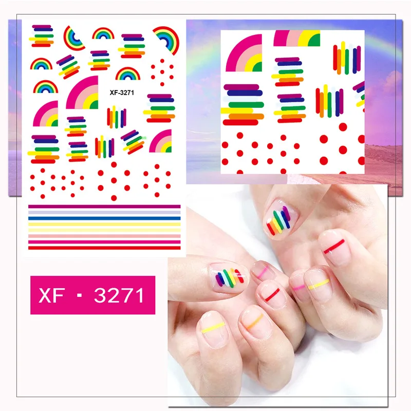 Renkli 3D Nail Art etiketler su transferi kar tanesi tasarım altın çıkartma tırnak sanat Sticker araçları XF6231