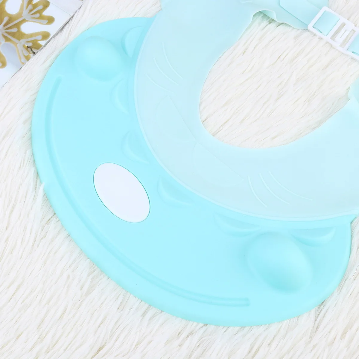 

Baby Bath Hat Waterproof Adjustable Hair Washing Cap Ear Protection Sky Blue Cartoon Kids Shower Baby Bath Hat