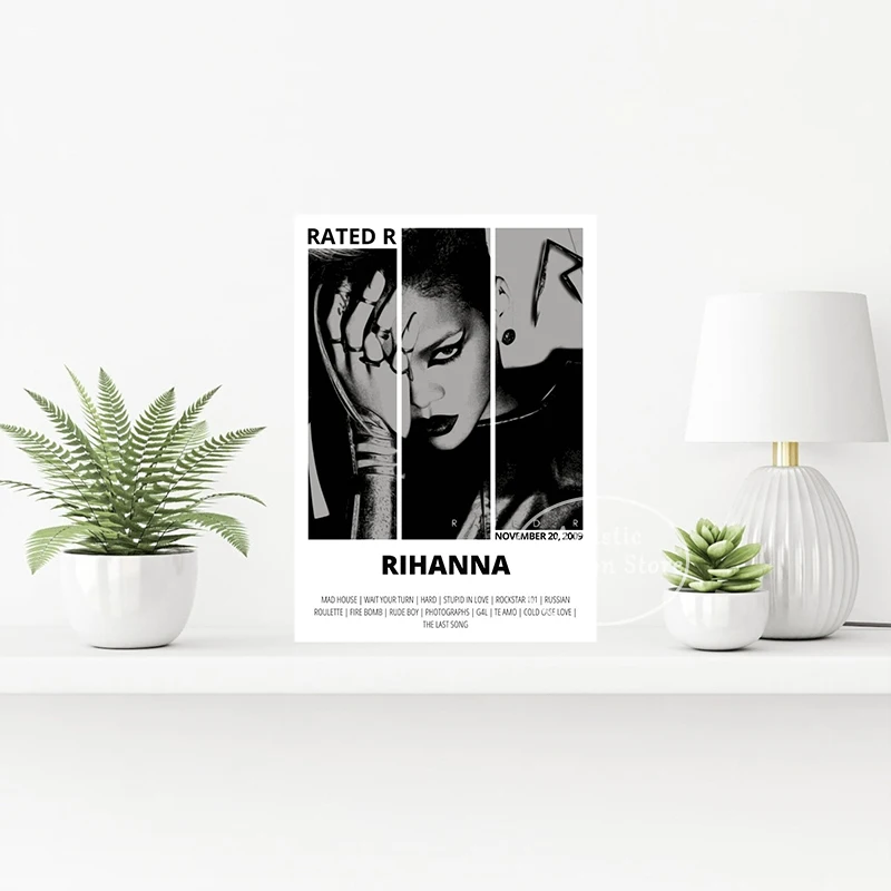 ملصق R-Rihannas ، المغني الشهير ، فتاة جيدة سيئة ، إعادة تحميل غلاف الألبوم ، لوحة قماشية ، مطبوعات ، صورة جدارية ، ديكور غرفة المعيشة #4