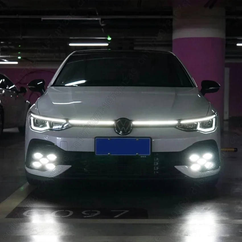 For VW Golf 8 MK8 GTI R-Line 2021-2024 Front Fog Lamp Orotective Cover Frame Wind Gauge Eyelid Cover Trim Side Spoiler Body Kits view 4