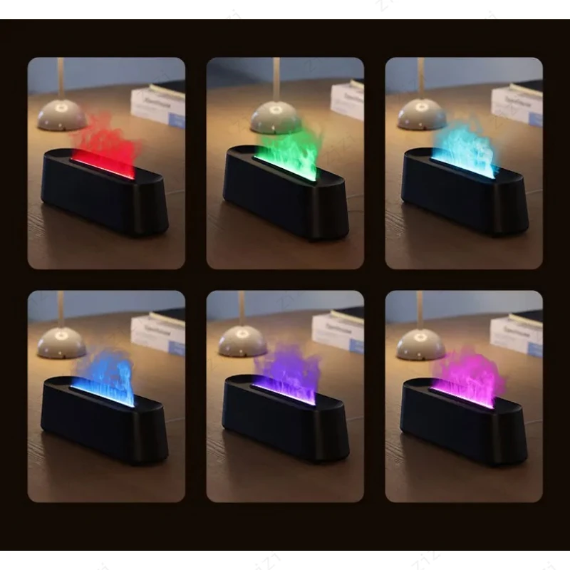 Simulated Flame Seven Color Flame Aromatherapy Machine Intelligent Timing and Remote Control Humidification Aromatherapy Machine