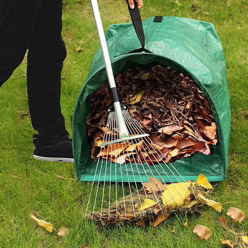 

Large capacity leaf bag storage garden plants leaves weeds gardening garbage collection compost cleaning