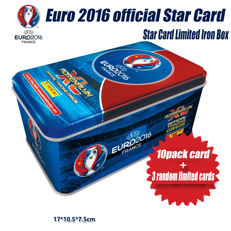 Panini europäischen Pokal Fußballstar Limited Edition seltene Sammel karte Weihnachten Geburtstag Geschenk Spiel Spielzeug Boxed Iron Box