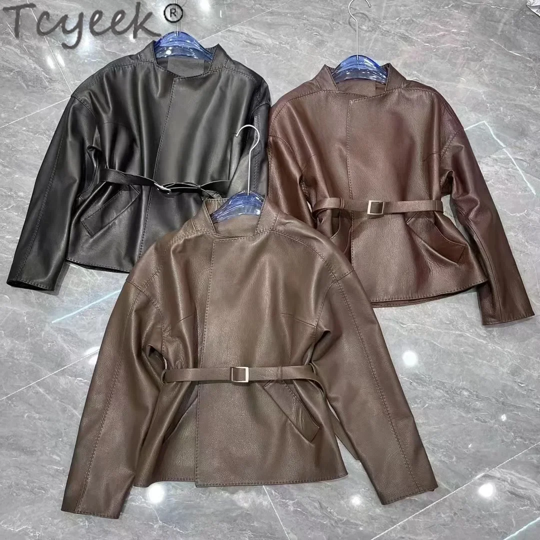 Tcyeek Genuine Leather Jacket for Women 2024 Real Sheepskin Coats Womens Clothing Spring Autumn Leather Coat Дубленка Женская