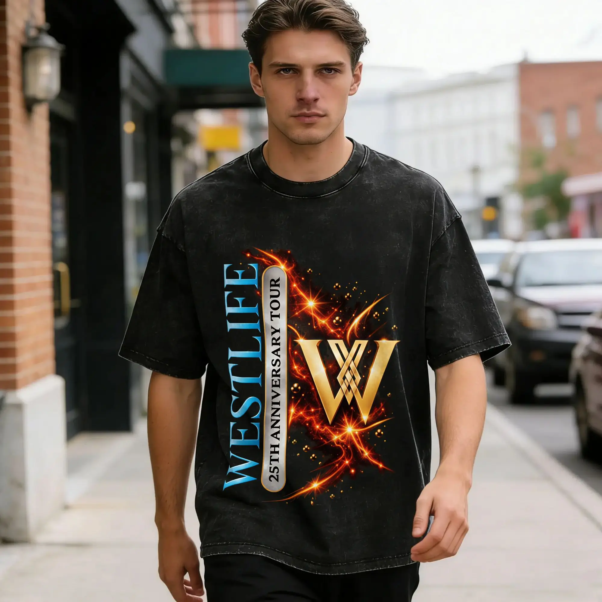 Westlife 25th Anniversary Tour 2026 T-Shirts Men  Casual Cotton Tee Shirt Crewneck Short Sleeve T Shirt Plus Size Clothing