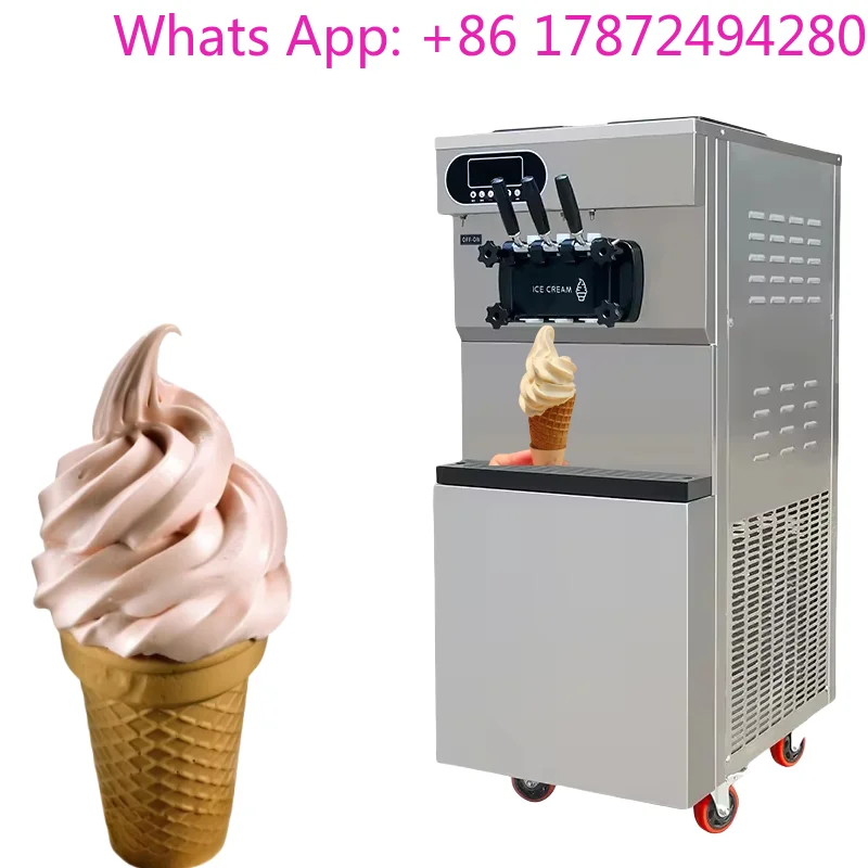 25-28L/H China Commercial Soft Serve Three Flavors Ice Cream Making Machine Soft Ice Cream Machine Price