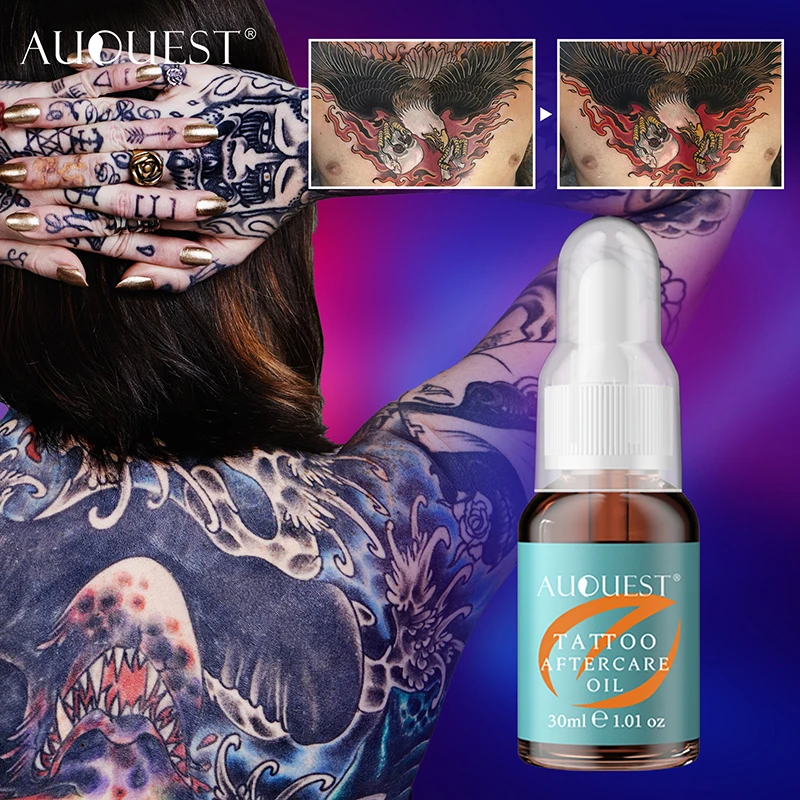 AuQuest Tattoo Aftercare Oil Tattoo Machine Use Accessories Heals Protects New Tattoos & Rejuvenates Older Tattoos Skin Recovery