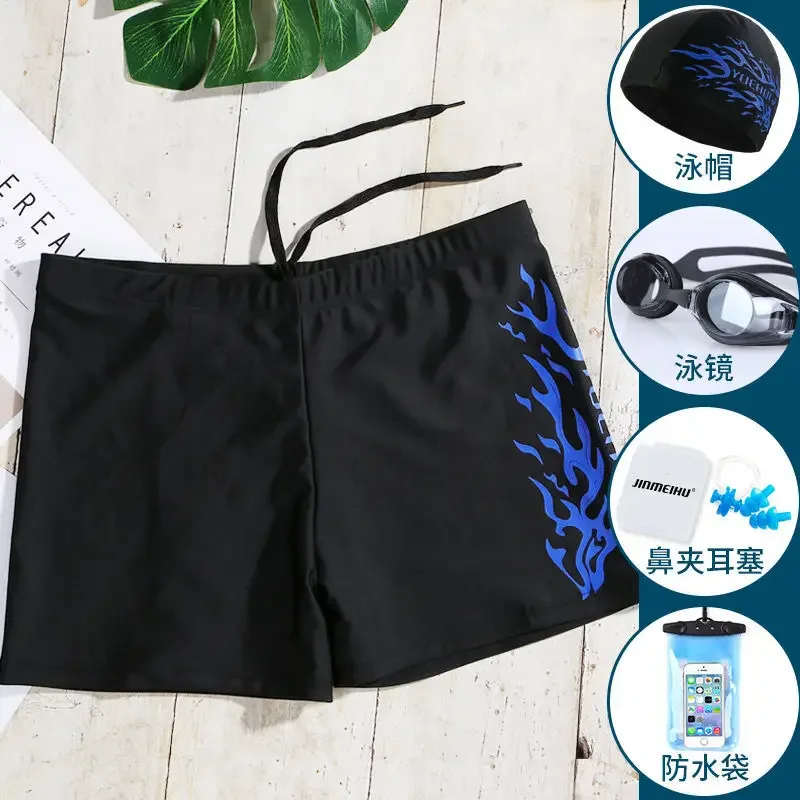 Swimming trunks for men professional quick drying swimming trunks fashionable flat angle loose and high elastic swimwear sets